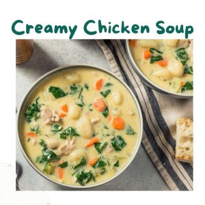 Bowl of delicious chicken soup